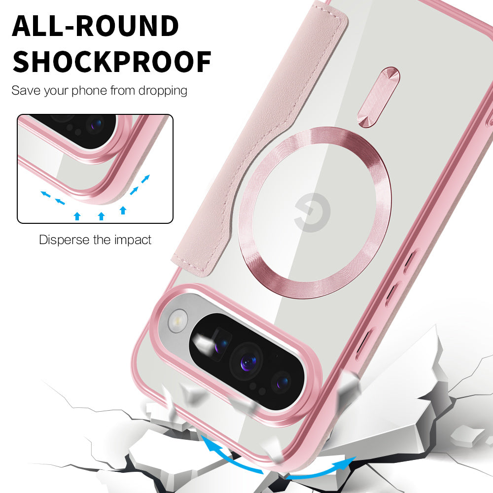 MagSafe-kuori Google Pixel 10 Pro XL:lle, Techsuit, SmartMag Book, vaaleanpunainen