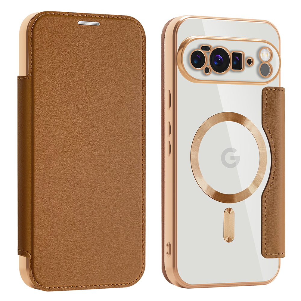 MagSafe-kuori Google Pixel 10 Pro XL:lle, Techsuit, SmartMag Book, Ruskea