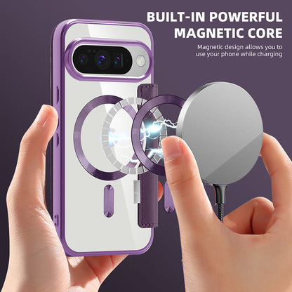 MagSafe Case for Google Pixel 10 Pro / 10, Techsuit, SmartMag Book, Purple