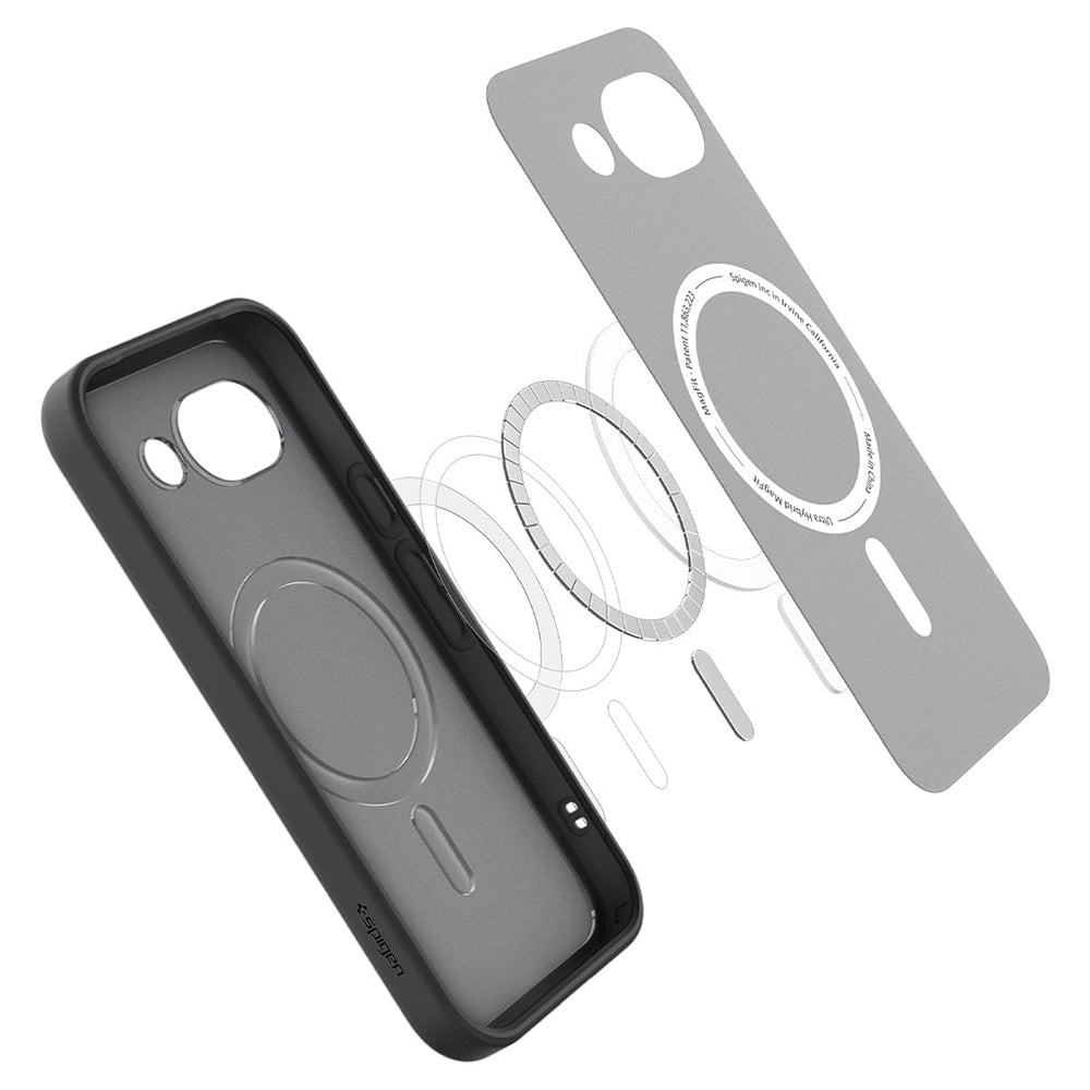 MagSafe-kotelo Google Pixel 10a:lle, Spigen, Ultra Hybrid, Satinoitu Musta ACS11278
