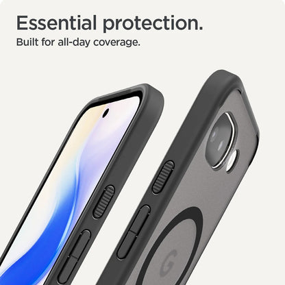 MagSafe-kotelo Google Pixel 10a:lle, Spigen, Ultra Hybrid, Satinoitu Musta ACS11278