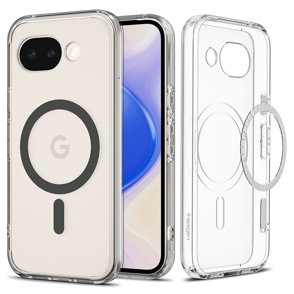 MagSafe-kotelo Google Pixel 10a:lle, Spigen, Ultra Hybrid, Harmaa Läpinäkyvä ACS11277
