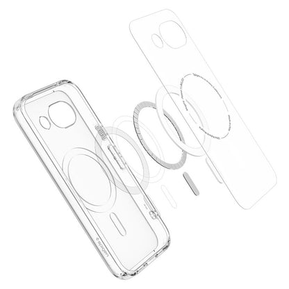 MagSafe-kotelo Google Pixel 10a:lle, Spigen, Ultra Hybrid, Harmaa Läpinäkyvä ACS11277