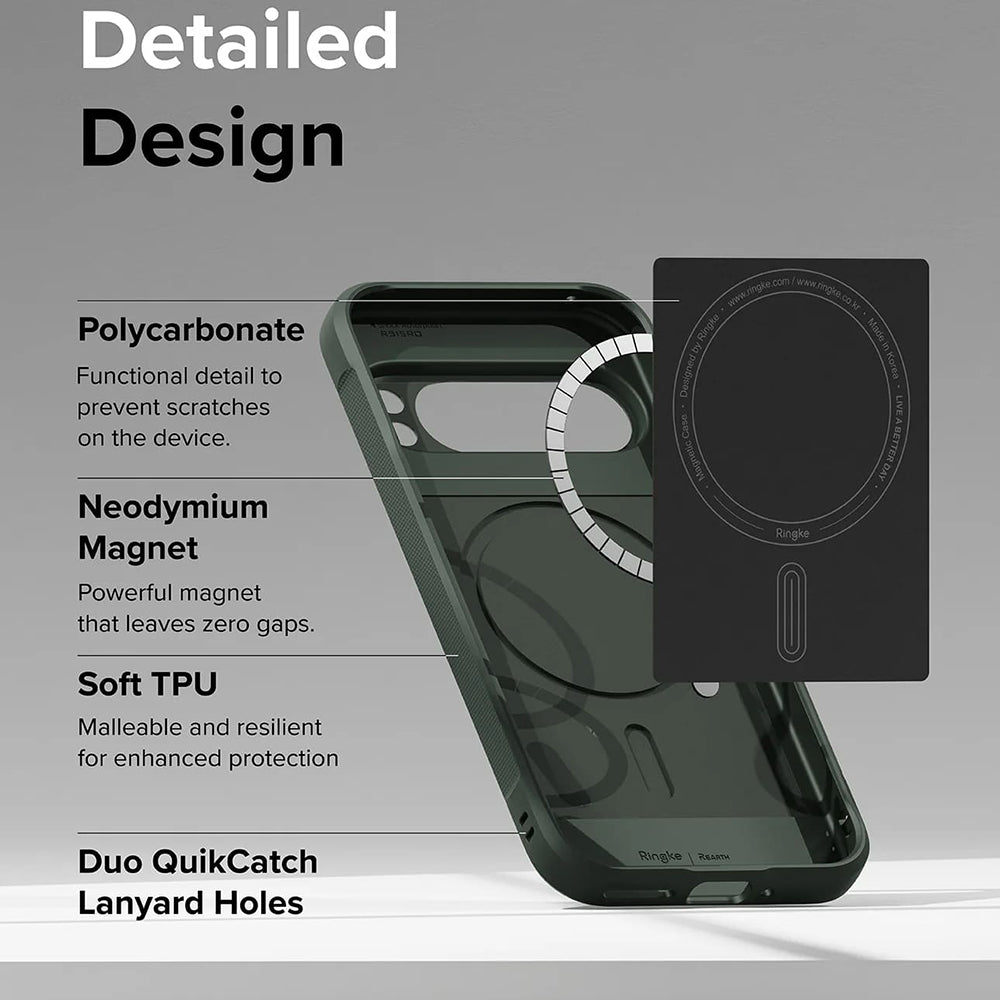 MagSafe-kuori Google Pixel 9 Pro:lle, Ringke, Onyx, Tummanvihreä