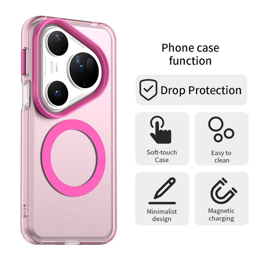 MagSafe-kuori Huawei Pura 80 Ultralle, Techsuit, CandyCase, Vaaleanpunainen