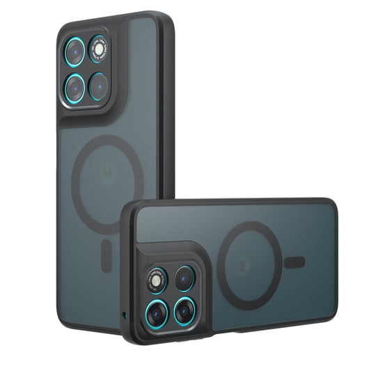 MagSafe-kotelo Motorola Moto G77 / G67:lle, Techsuit, PureFrost, Satinoitu Musta