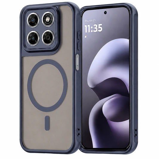 MagSafe-kuori Motorola Moto G87 / G77 / G67:lle, Techsuit, HaloFrost II, Laivastonsininen