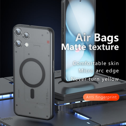 MagSafe-kotelo Nothing Phone (3a) Lite -puhelimelle, Techsuit, PureFrost, Satinoitu Musta