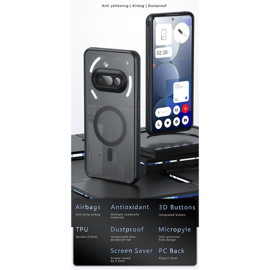 MagSafe-kuori Nothing Phone (3a):lle, Techsuit, PureFrost, Musta