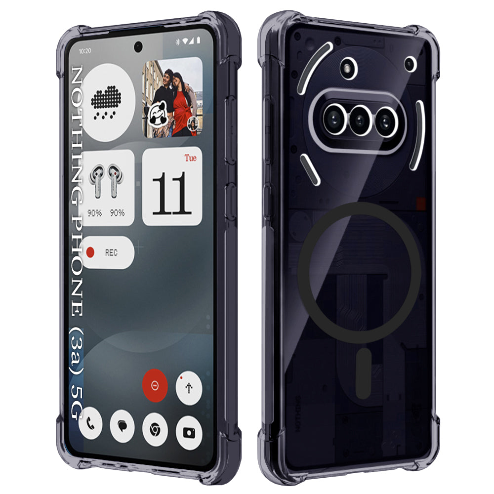 MagSafe-kuori Nothing Phone (3a):lle, Techsuit, Iskunkestävä Kirkas, Savunharmaa