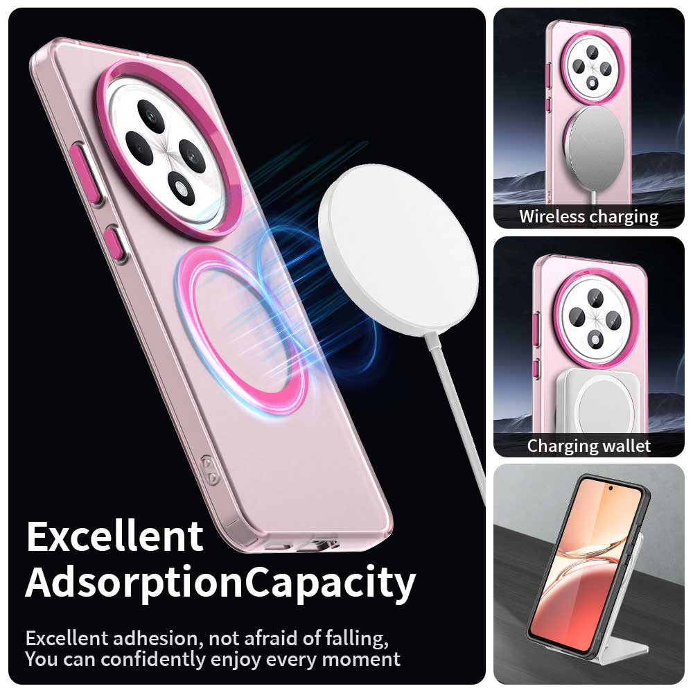 MagSafe-kuori Oppo A3 4G / A3 5G:lle, Techsuit, CandyCase, Vaaleanpunainen