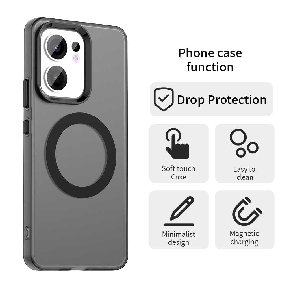 MagSafe-kuori Oppo Reno13 FS 5G / Reno13 F 4G / Reno13 F, Techsuit, CandyCase, Musta