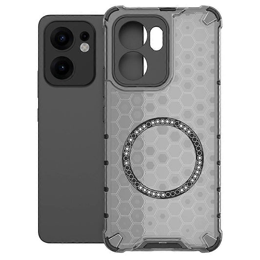 MagSafe-kuori Oppo Reno13 FS 5G / Reno13 F 4G / Reno13 F, Techsuit, HoneyComb Shield, Musta