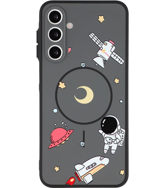 MagSafe Case for Samsung Galaxy A16 5G A166 / A16 4G A165, OEM, Cartoon Astronaut, Black