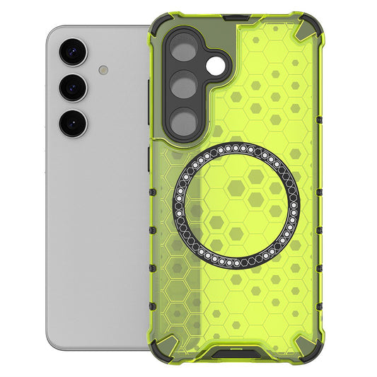 MagSafe-kuori Samsung Galaxy S25 S931:lle, Techsuit, HoneyComb Shield, Vihreä
