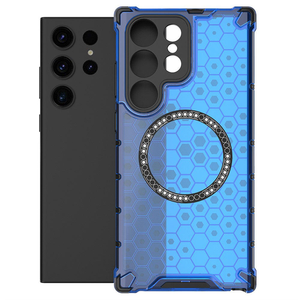 MagSafe-kuori Samsung Galaxy S25 Ultra S938:lle, Techsuit, HoneyComb Shield, Sininen