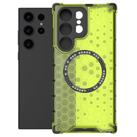 MagSafe Case for Samsung Galaxy S25 Ultra S938, Techsuit, HoneyComb Shield, Green