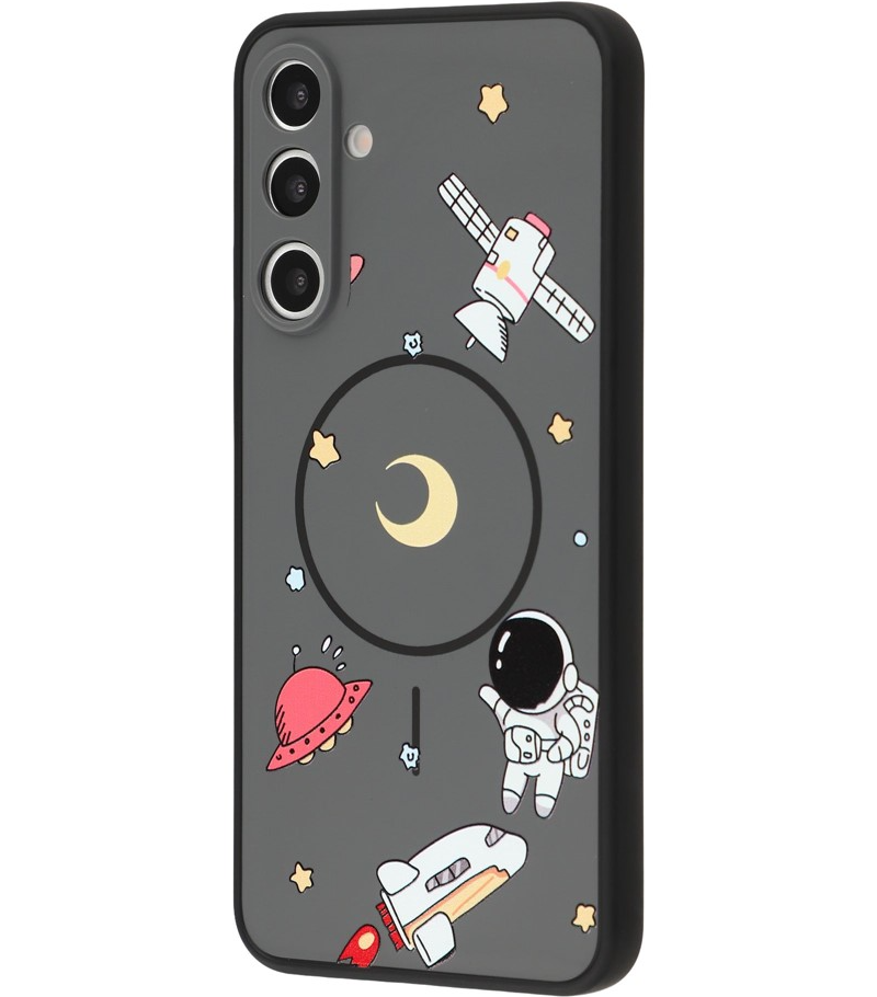 MagSafe-kuori Samsung Galaxy A16 5G A166 / A16 4G A165:lle, OEM, Sarjakuvamainen Astronautti, Musta