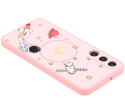 MagSafe Case for Samsung Galaxy S26 Ultra S948, OEM, Cartoon Astronaut, Pink