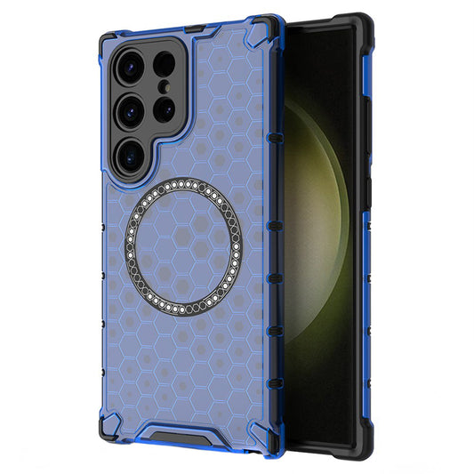 MagSafe-kuori Samsung Galaxy S24 Ultra S928:lle, Techsuit, HoneyComb Shield, Sininen