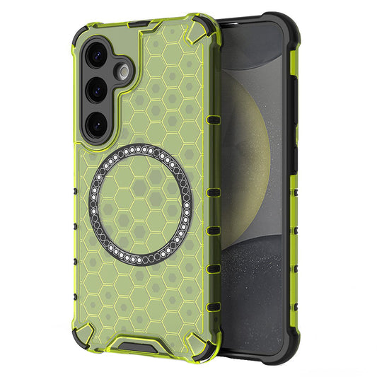 MagSafe-kuori Samsung Galaxy S25 S931:lle, Techsuit, HoneyComb Shield, Vihreä