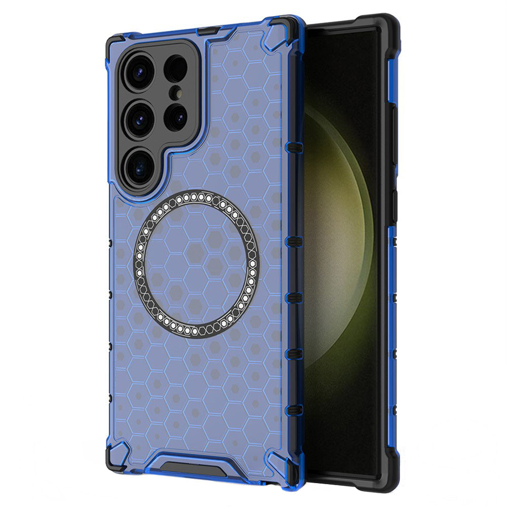 MagSafe-kuori Samsung Galaxy S25 Ultra S938:lle, Techsuit, HoneyComb Shield, Sininen