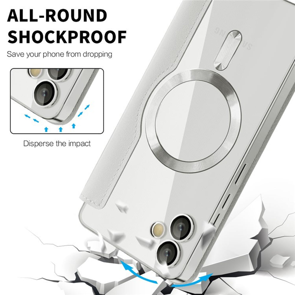 MagSafe-kuori Samsung Galaxy A05 A055:lle, Techsuit, SmartMag Book, Harmaa