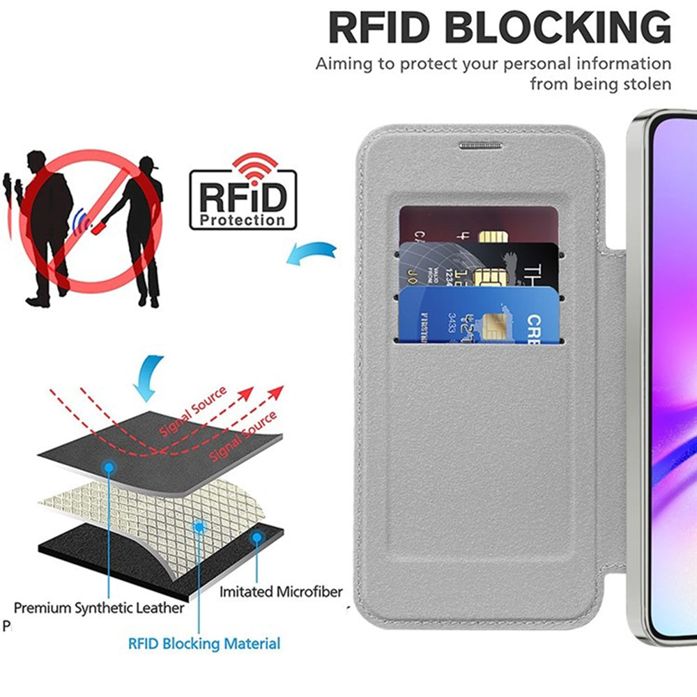 MagSafe-kuori Samsung Galaxy A05 A055:lle, Techsuit, SmartMag Book, Harmaa