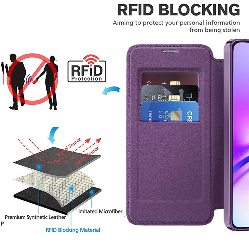 MagSafe-kuori Samsung Galaxy A05 A055:lle, Techsuit, SmartMag Book, Violetti
