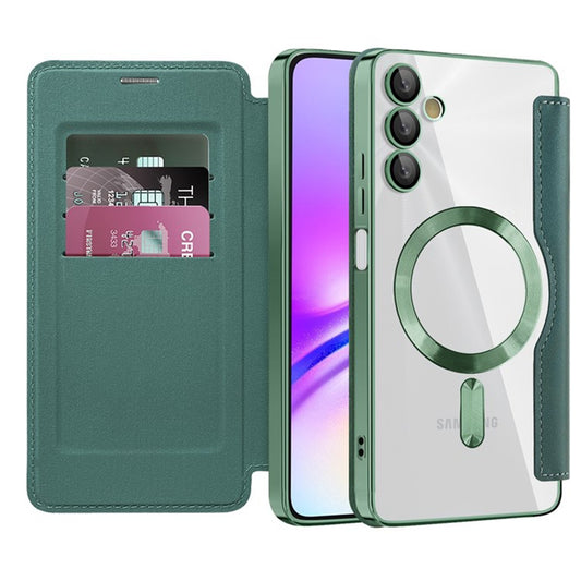 MagSafe-kuori Samsung Galaxy A05s A057:lle, Techsuit, SmartMag Book, Vihreä