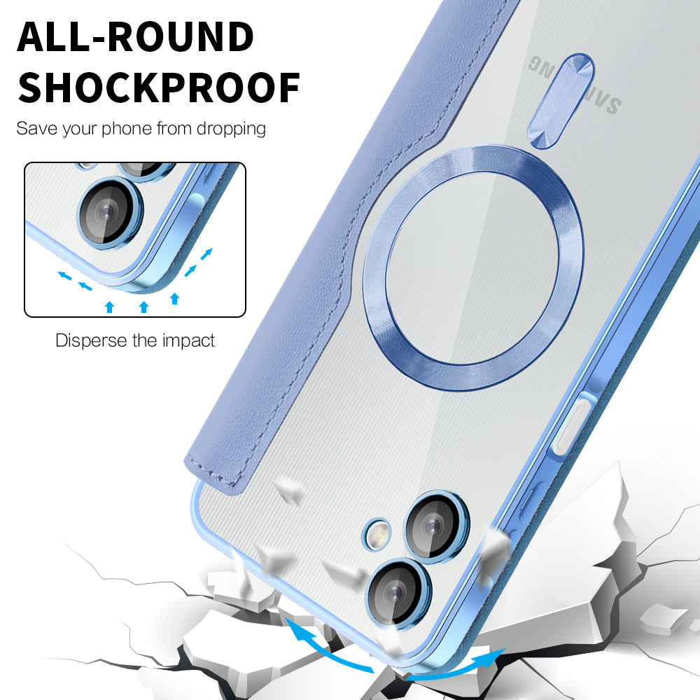 MagSafe-kuori Samsung Galaxy A06 A065:lle, Techsuit, SmartMag Book, Sininen