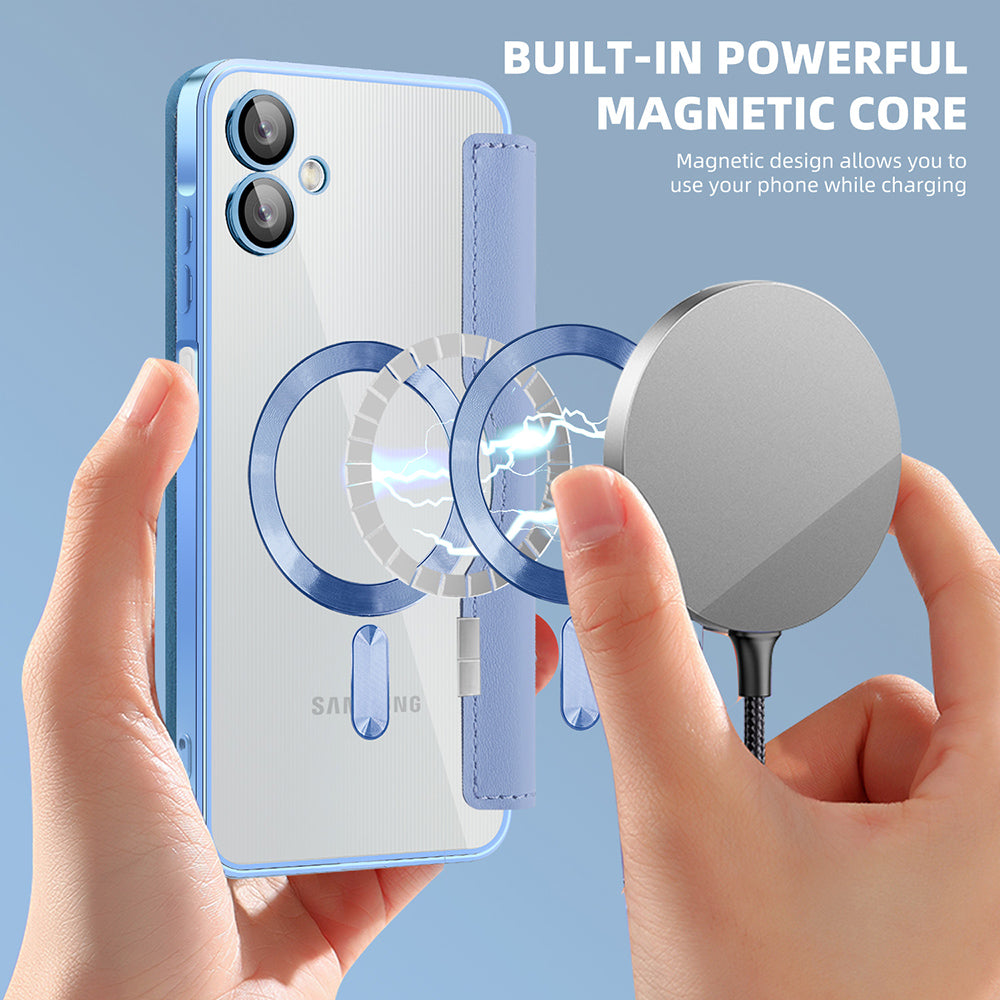 MagSafe-kuori Samsung Galaxy A06 A065:lle, Techsuit, SmartMag Book, Sininen