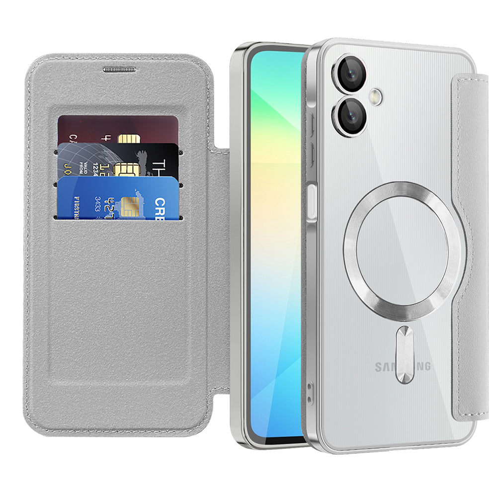 MagSafe-kuori Samsung Galaxy A06 A065:lle, Techsuit, SmartMag Book, Harmaa