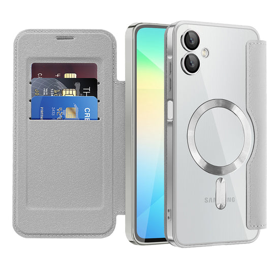 MagSafe-kuori Samsung Galaxy A06 A065:lle, Techsuit, SmartMag Book, Harmaa