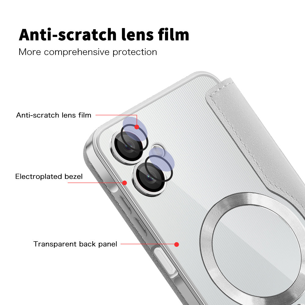 MagSafe-kuori Samsung Galaxy A06 A065:lle, Techsuit, SmartMag Book, Harmaa