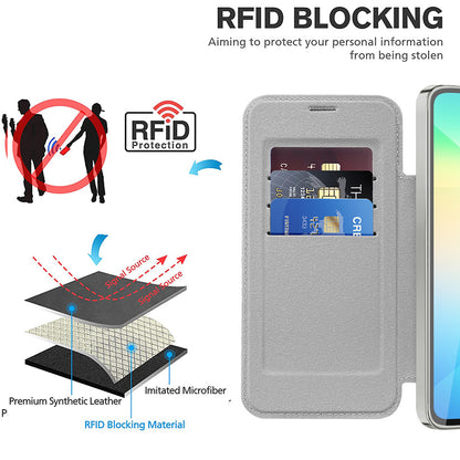 MagSafe-kuori Samsung Galaxy A06 A065:lle, Techsuit, SmartMag Book, Harmaa