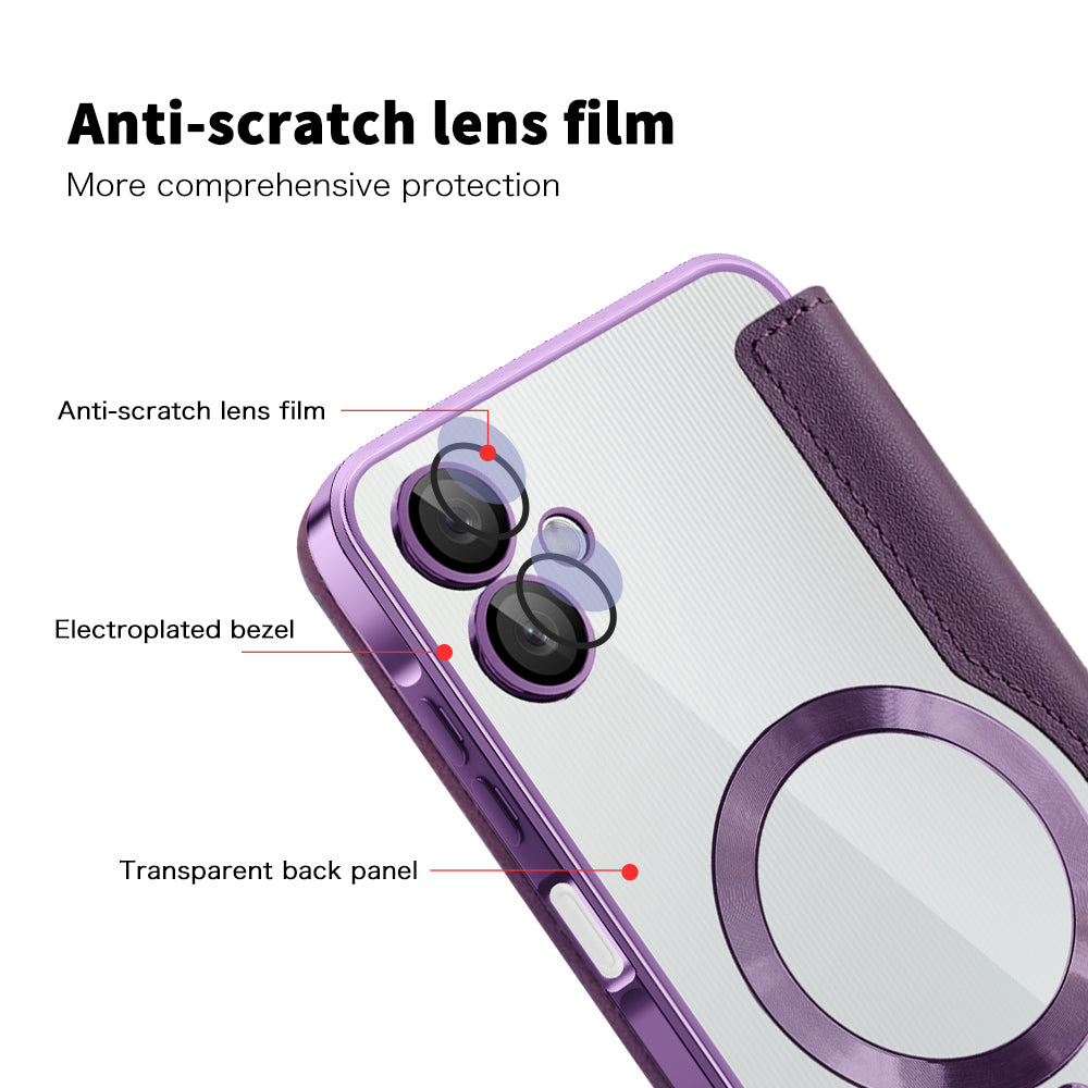 MagSafe-kuori Samsung Galaxy A06 A065:lle, Techsuit, SmartMag Book, Violetti