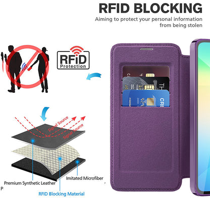 MagSafe-kuori Samsung Galaxy A06 A065:lle, Techsuit, SmartMag Book, Violetti