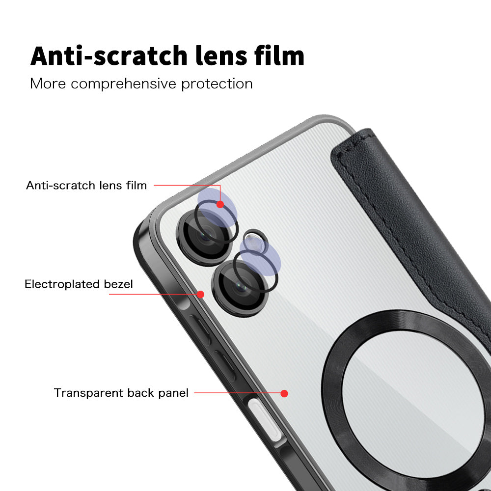 MagSafe-kuori Samsung Galaxy A06 A065:lle, Techsuit, SmartMag Book, Musta