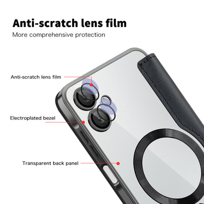 MagSafe-kuori Samsung Galaxy A06 A065:lle, Techsuit, SmartMag Book, Musta