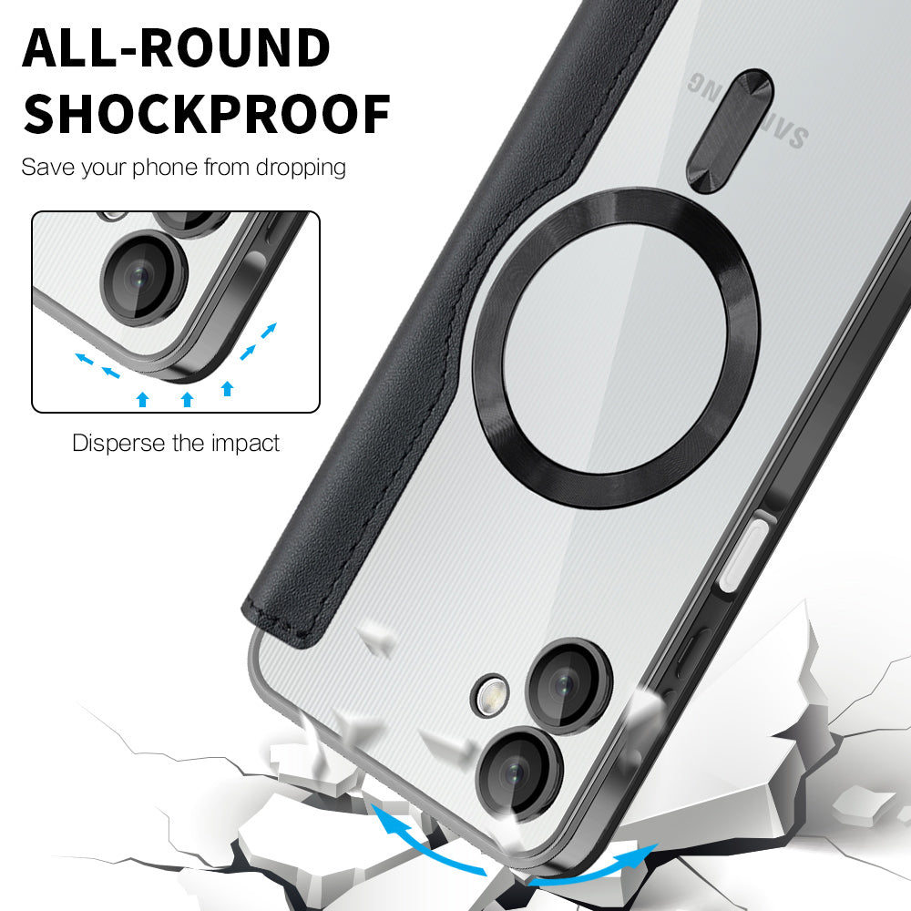 MagSafe-kuori Samsung Galaxy A06 A065:lle, Techsuit, SmartMag Book, Musta