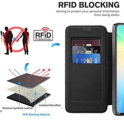 MagSafe-kuori Samsung Galaxy A06 A065:lle, Techsuit, SmartMag Book, Musta