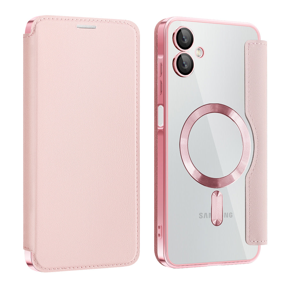 MagSafe-kuori Samsung Galaxy A06 A065:lle, Techsuit, SmartMag Book, Vaaleanpunainen