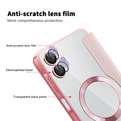 MagSafe-kuori Samsung Galaxy A06 A065:lle, Techsuit, SmartMag Book, Vaaleanpunainen