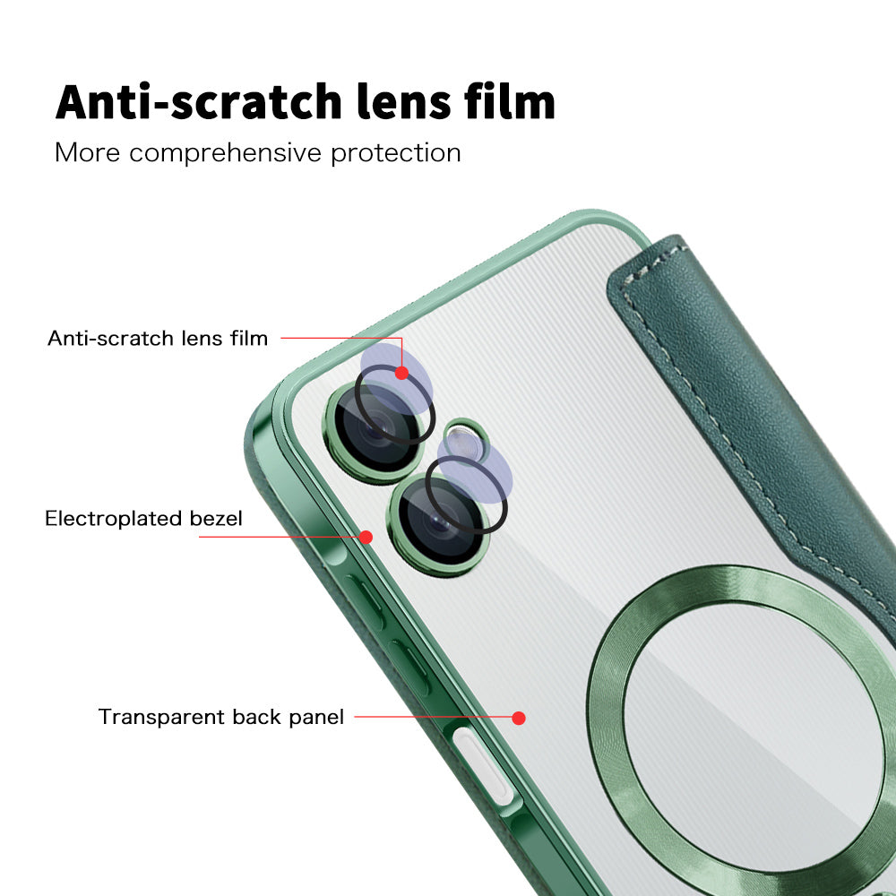MagSafe-kuori Samsung Galaxy A06 A065:lle, Techsuit, SmartMag Book, Vihreä