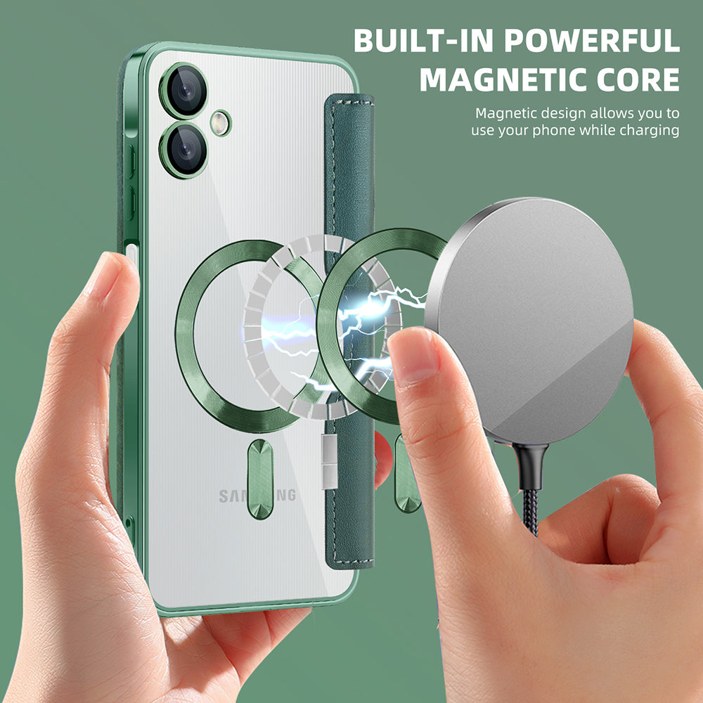 MagSafe-kuori Samsung Galaxy A06 A065:lle, Techsuit, SmartMag Book, Vihreä