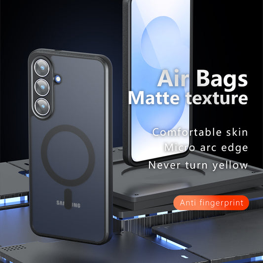 MagSafe-kotelo Samsung Galaxy A07 4G A075:lle, Techsuit, PureFrost, Satinoitu Musta