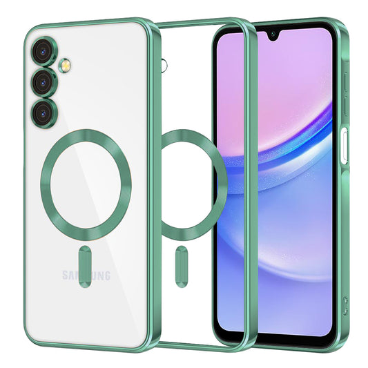 MagSafe-kuori Samsung Galaxy A15 5G A156 / A15 A155, Techsuit, Luxury Crystal, Vaaleanvihreä