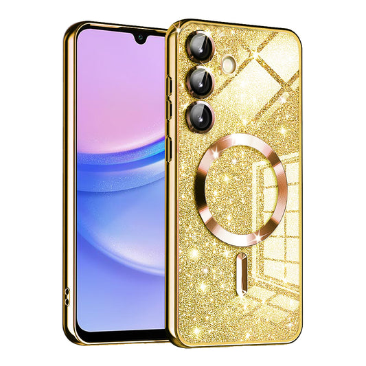 MagSafe-kuori Samsung Galaxy A15 5G A156 / A15 A155:lle, Techsuit, Luxury Glitter, Kultainen