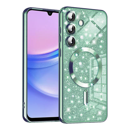 MagSafe-kuori Samsung Galaxy A15 5G A156 / A15 A155:lle, Techsuit, Luxury Glitter, Vaaleanvihreä